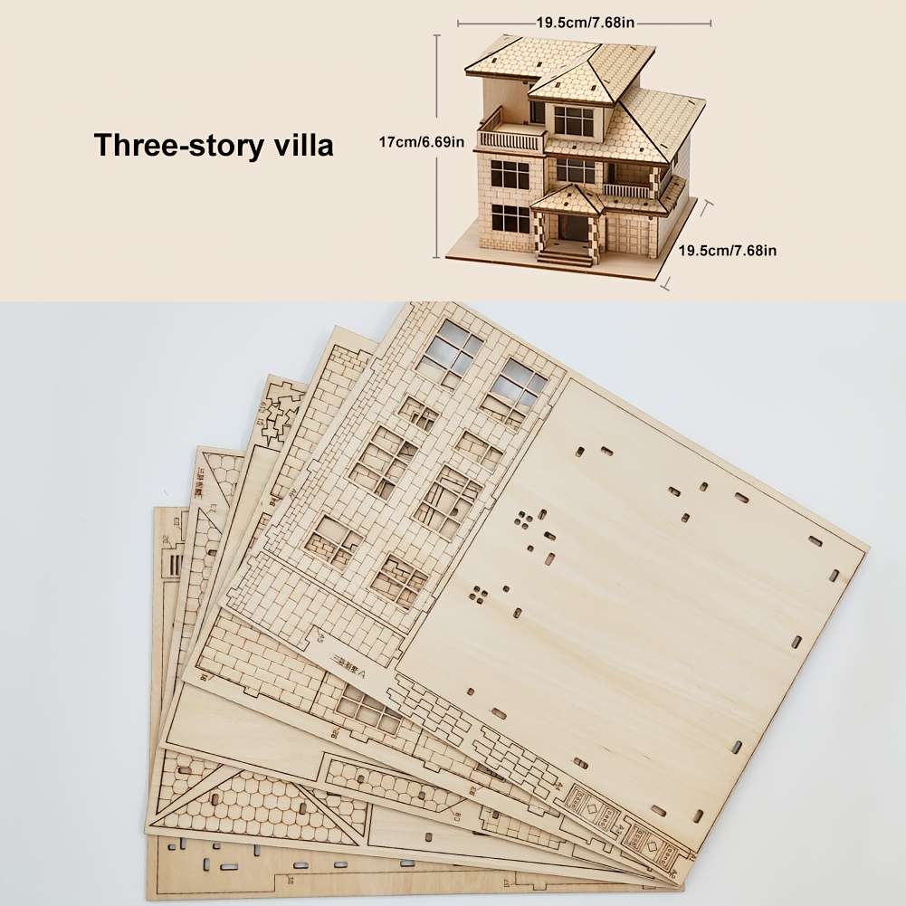 Building Toy Architectural Model Toy Set Model Three Story Villa