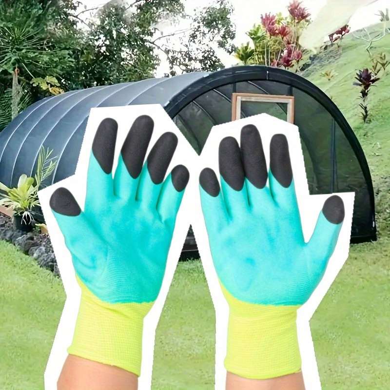 1Pair Black Finger Thickened Multi Purpose Work Gloves