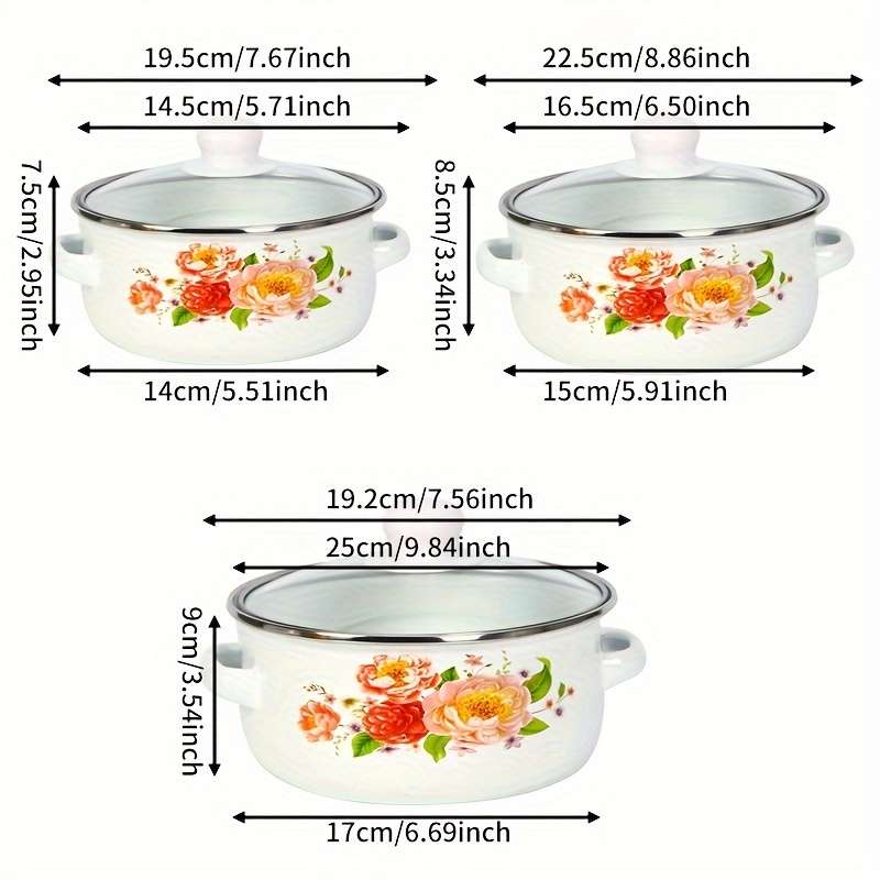 Exquisite Mini Enamel Three Piece Set Gift 20Cm
