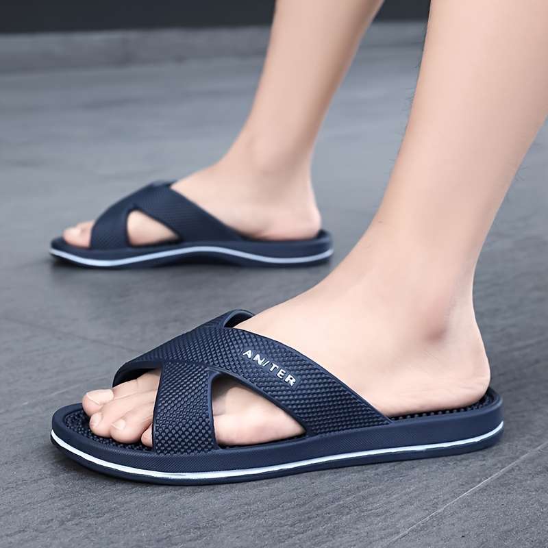 Men Slippers Summer Style Black Size Uk 5.5 To 6