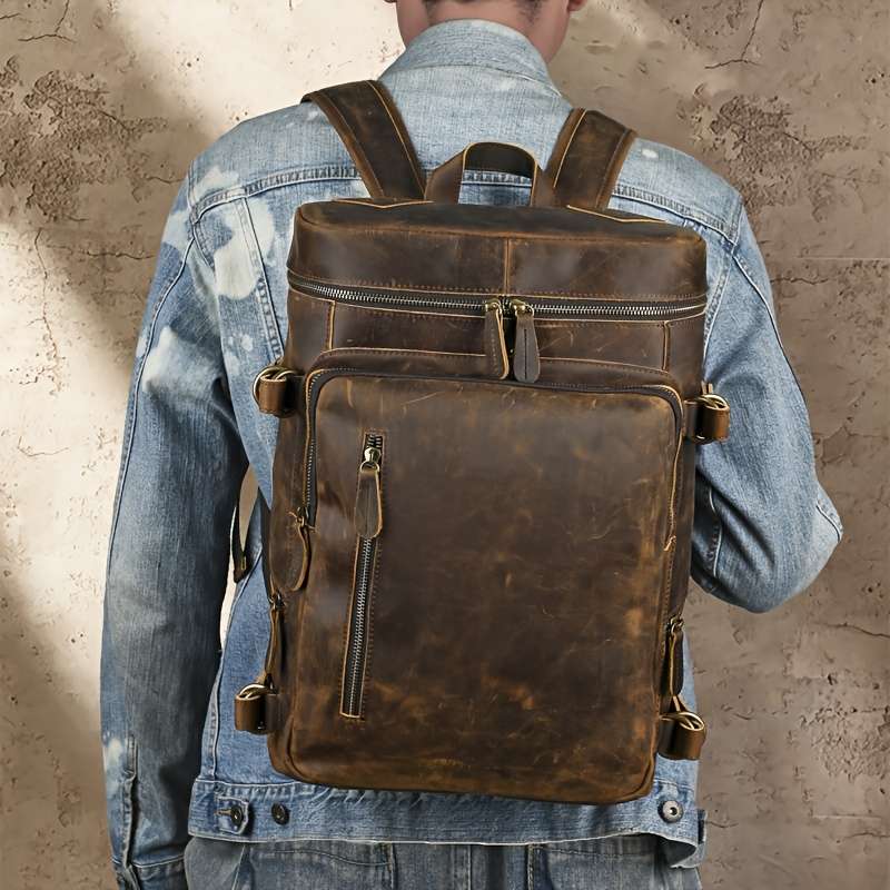 Men S Backpack Light Brown1