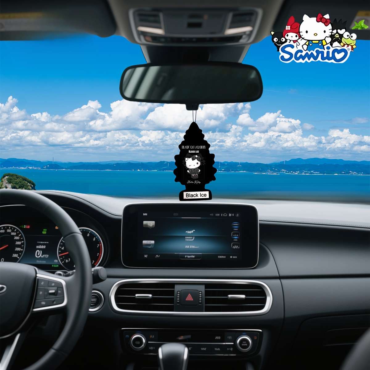 Car Interior Decor 3Pcsstyle Black And White Hello Kitty