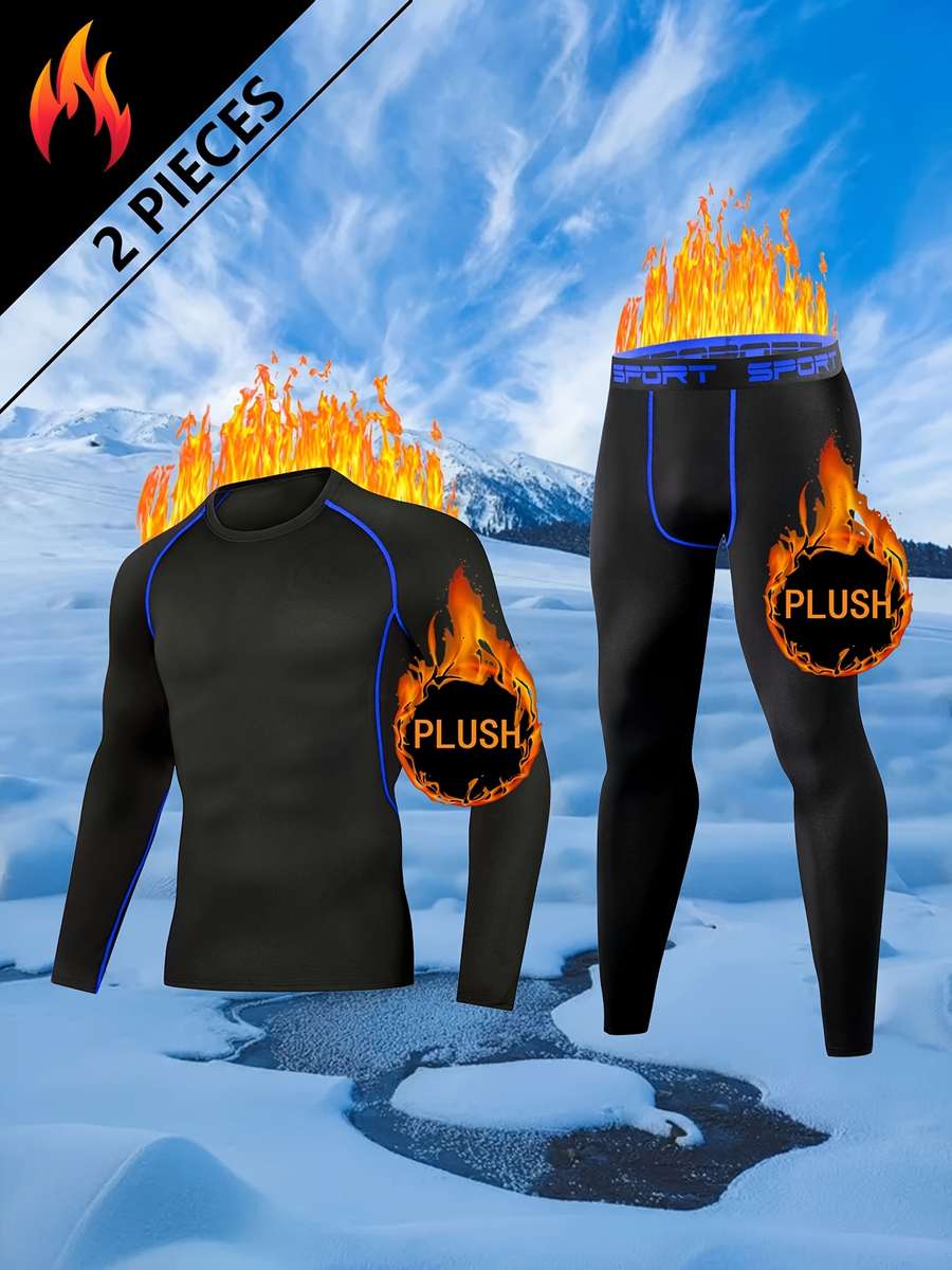 Thermal Underwear Color 2 Pcs Black Wire Sizel