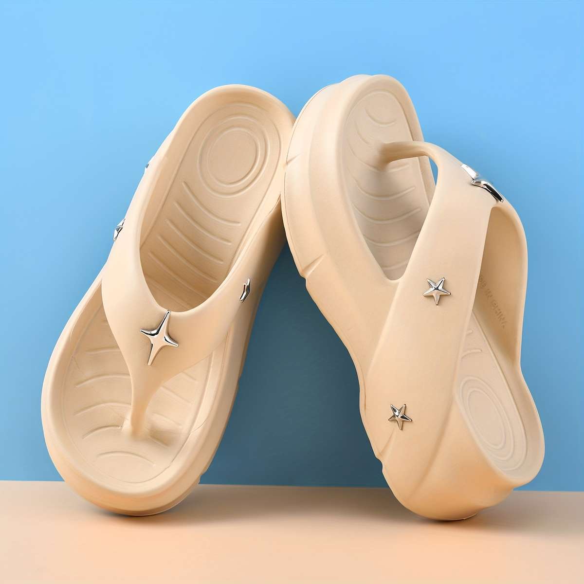 Ladies Summer Flip Flops White Uk 4.5-5