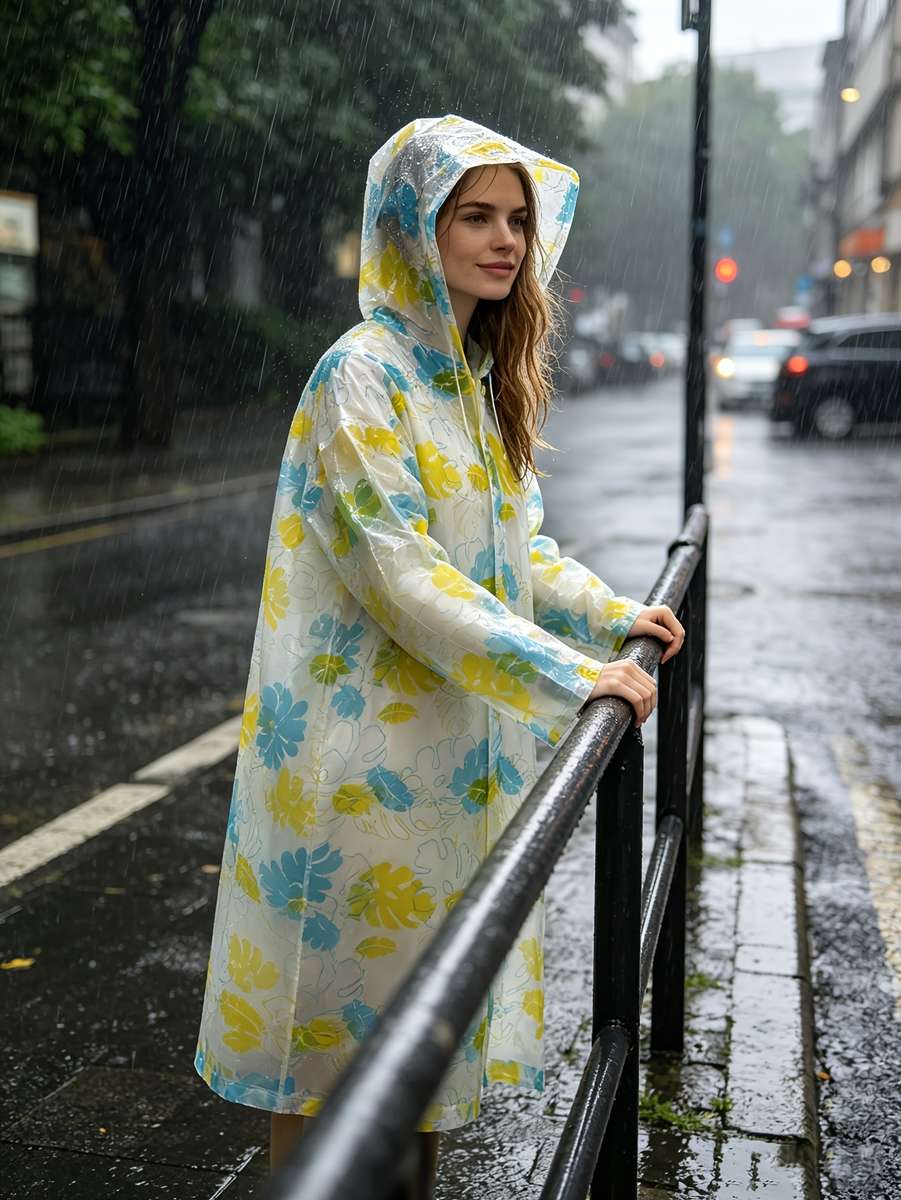 Raincoat White Size Asian Onesize