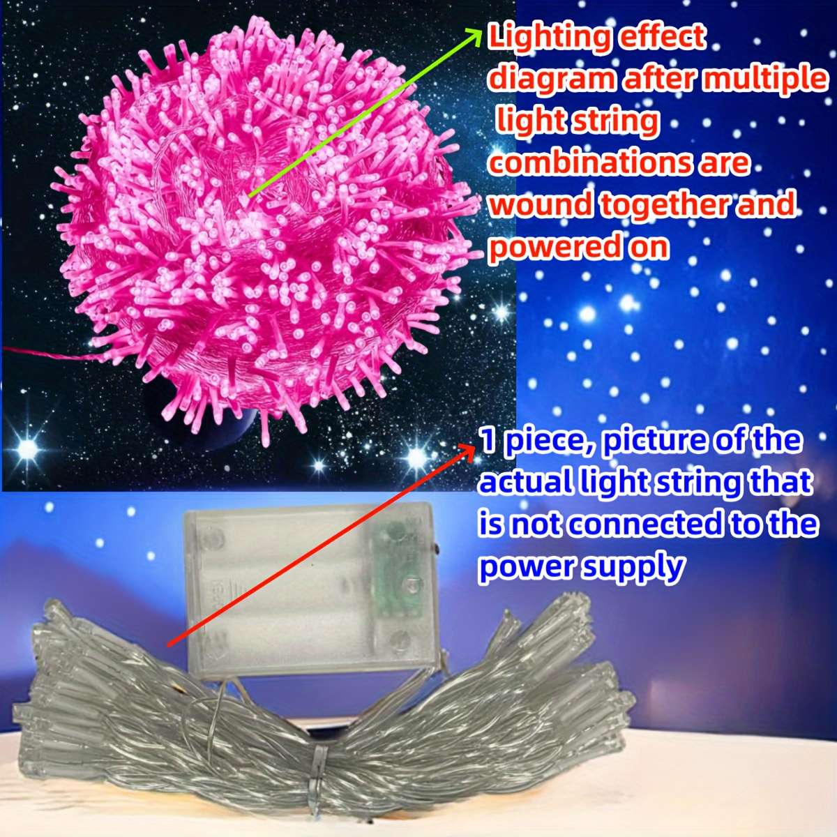 Christmas Lights Purple Size 6 Meters 236.22 Inches