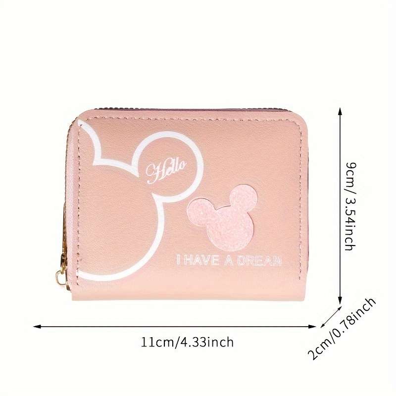 Women'S Casual Synthetic Leather Wallet With Zipper Closure Continental Style Multiple Ca
