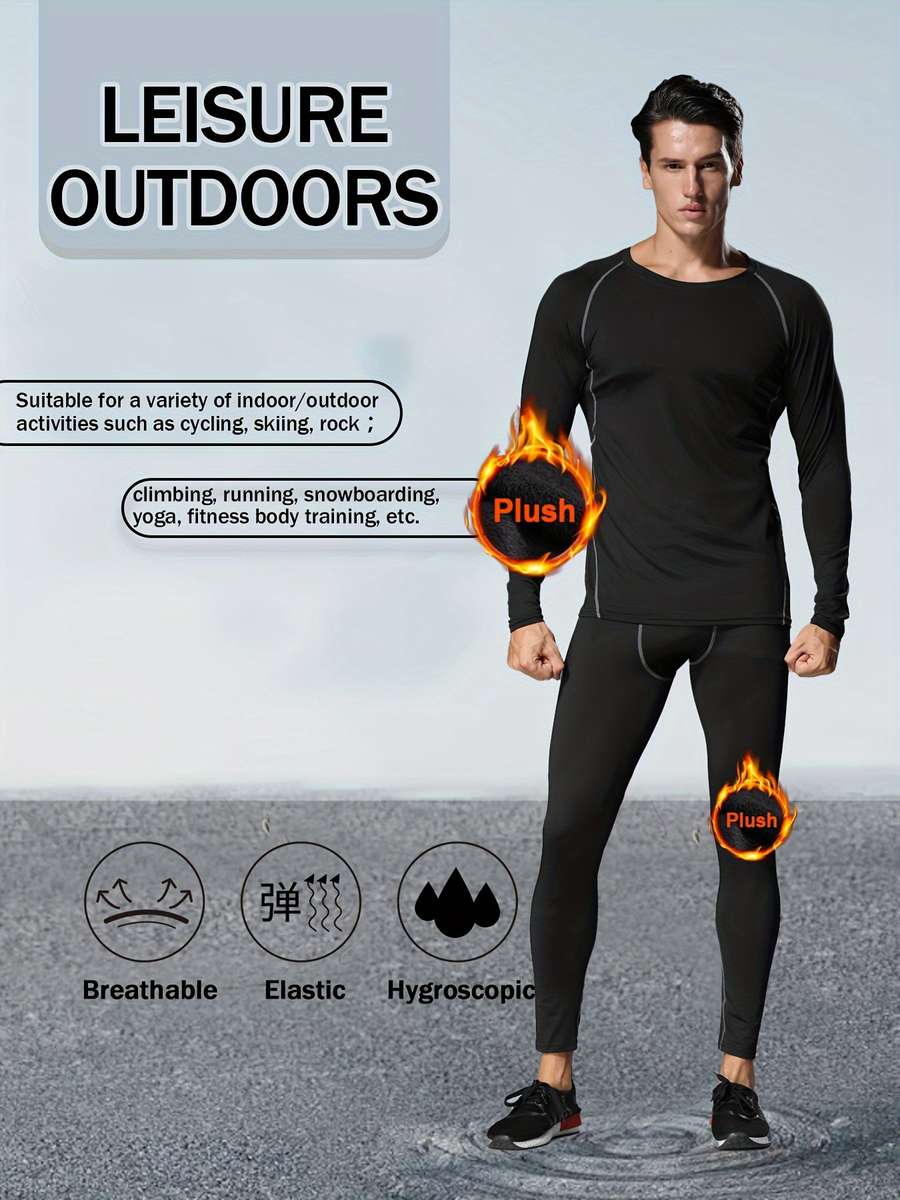 Thermal Underwear Color Black Sizexxl