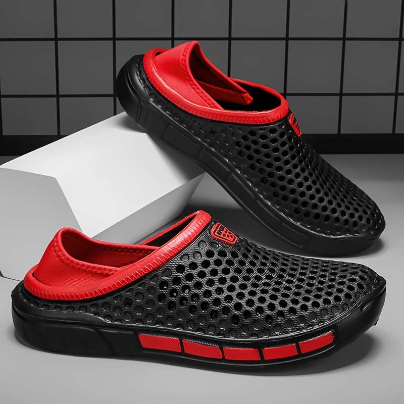 Men Slippers Summer Style Black Size Uk 7