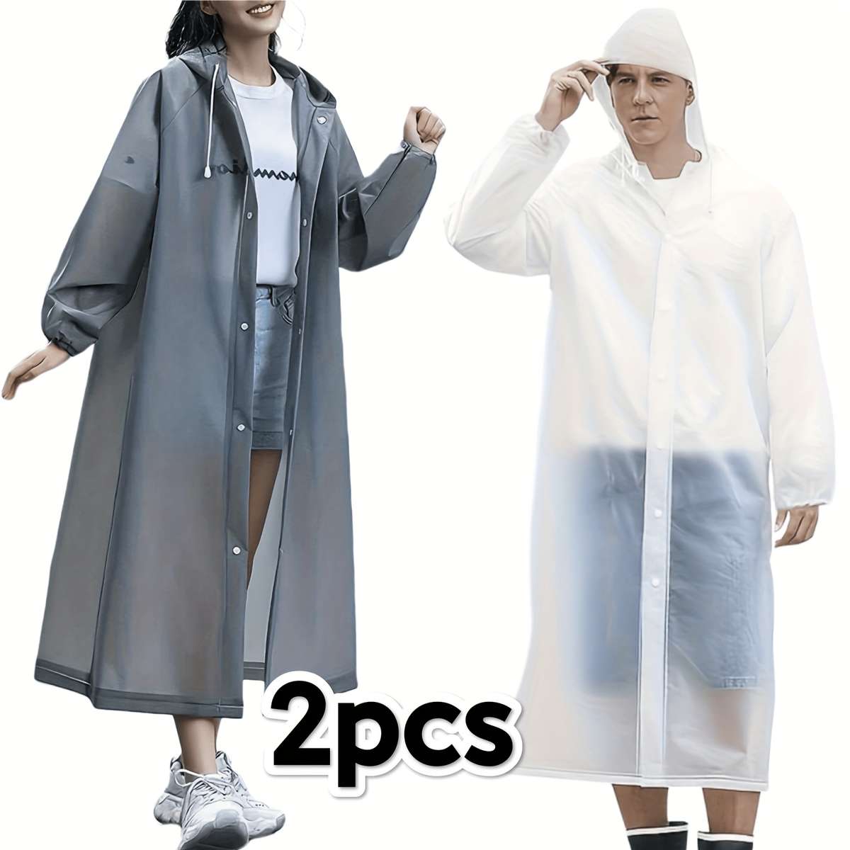 Raincoat White One Size Fits All  Gray One Size Fits All