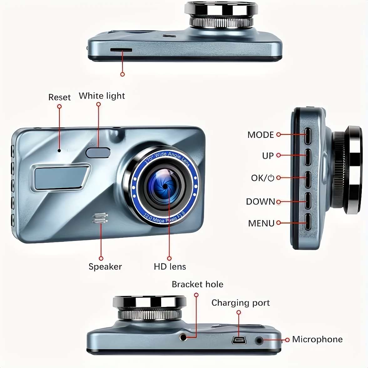 Dashcam Model 2 Lens Touch Hd Dash Cam