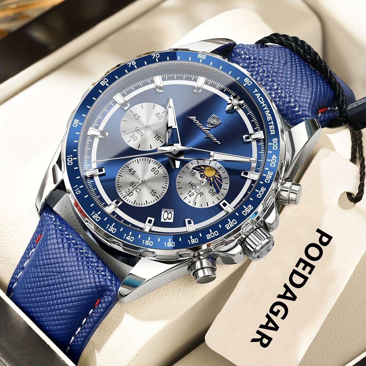 Luxury Leather Waterproof Men Watch Casual Style 3Atm Water Resistance
