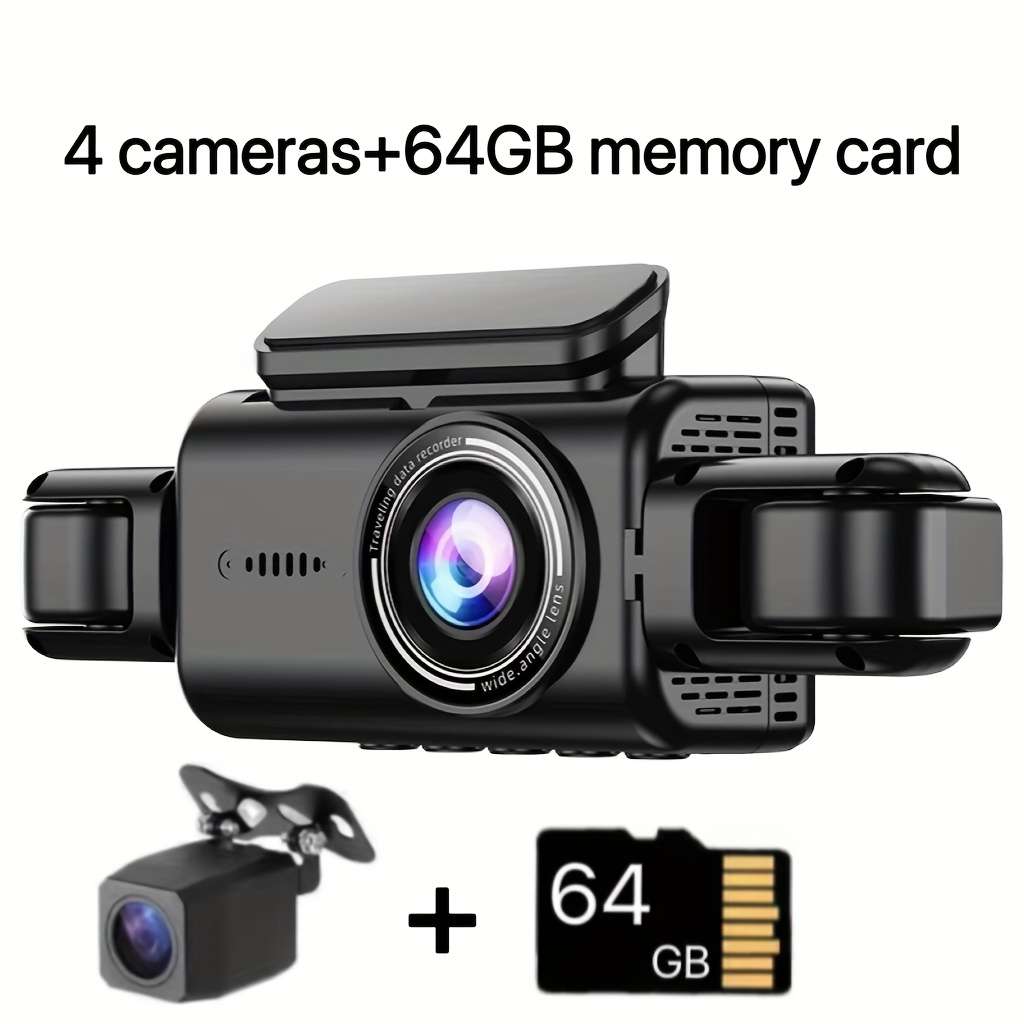 Dashcam Model New 1080P Hd 4 Lens 64G Card