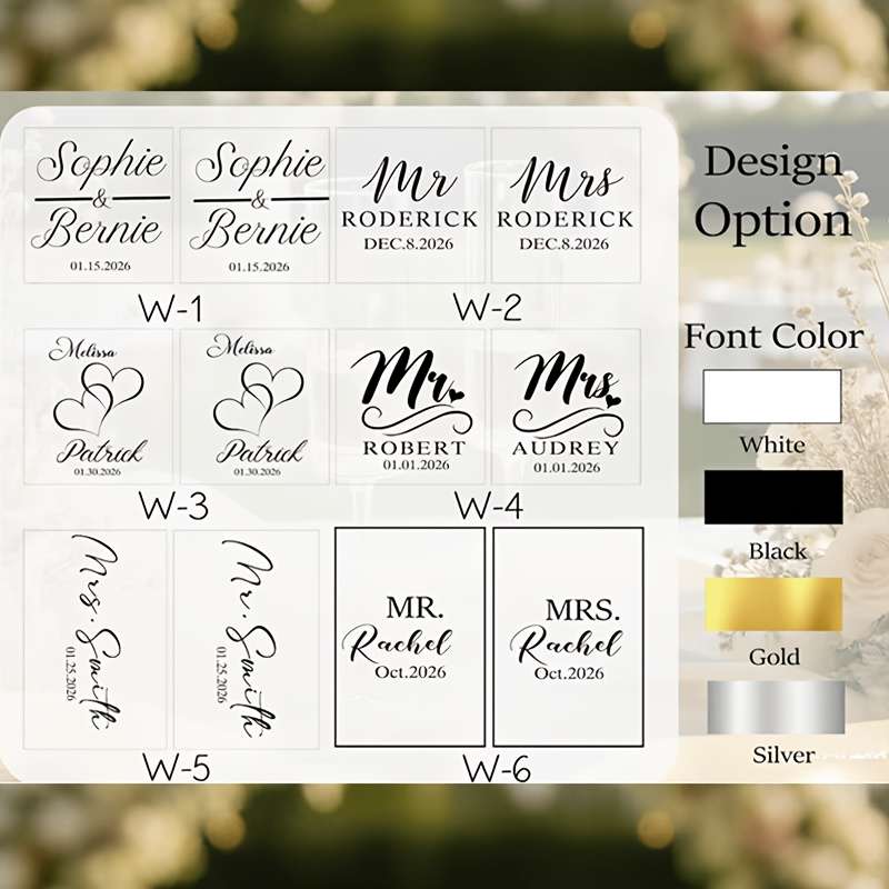 Wedding Supplies Color Silver Text Style W 5