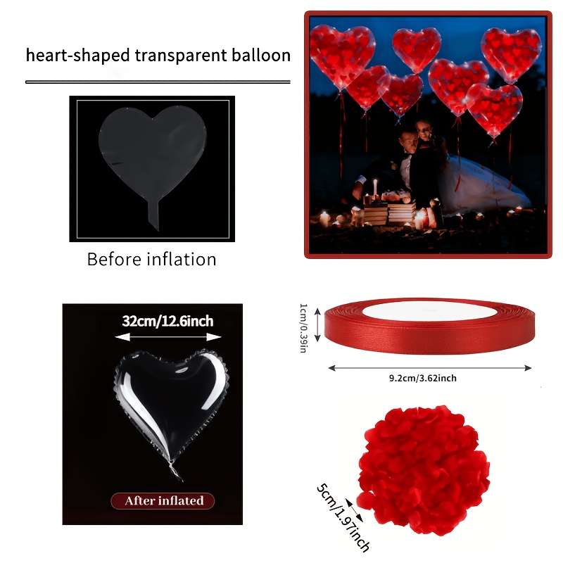 Sturdy Stylish Handcrafted Sets Love Heart Petal For Party Decoration Red