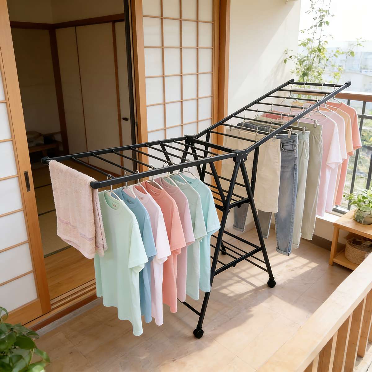 Clothes Rack Gray 1.8M Threelayer