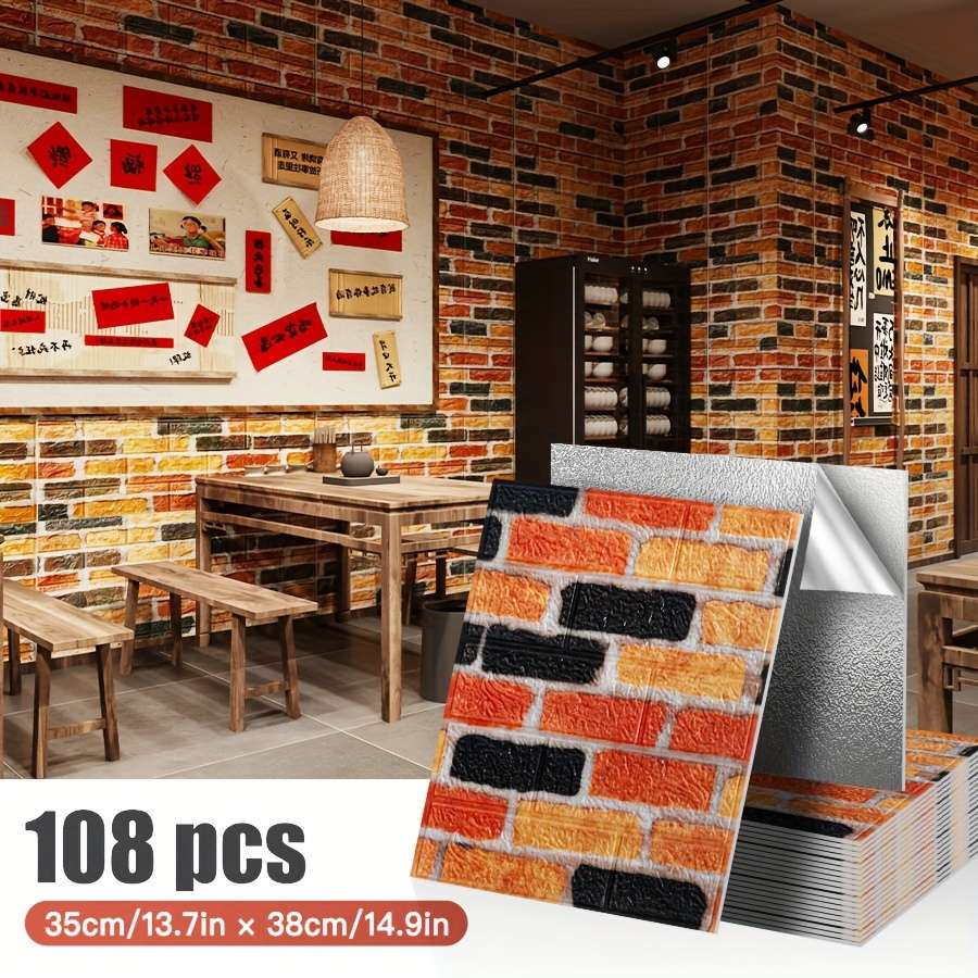 Wall Stickers Color Retro Colored Bricks Quantity108 Pieces