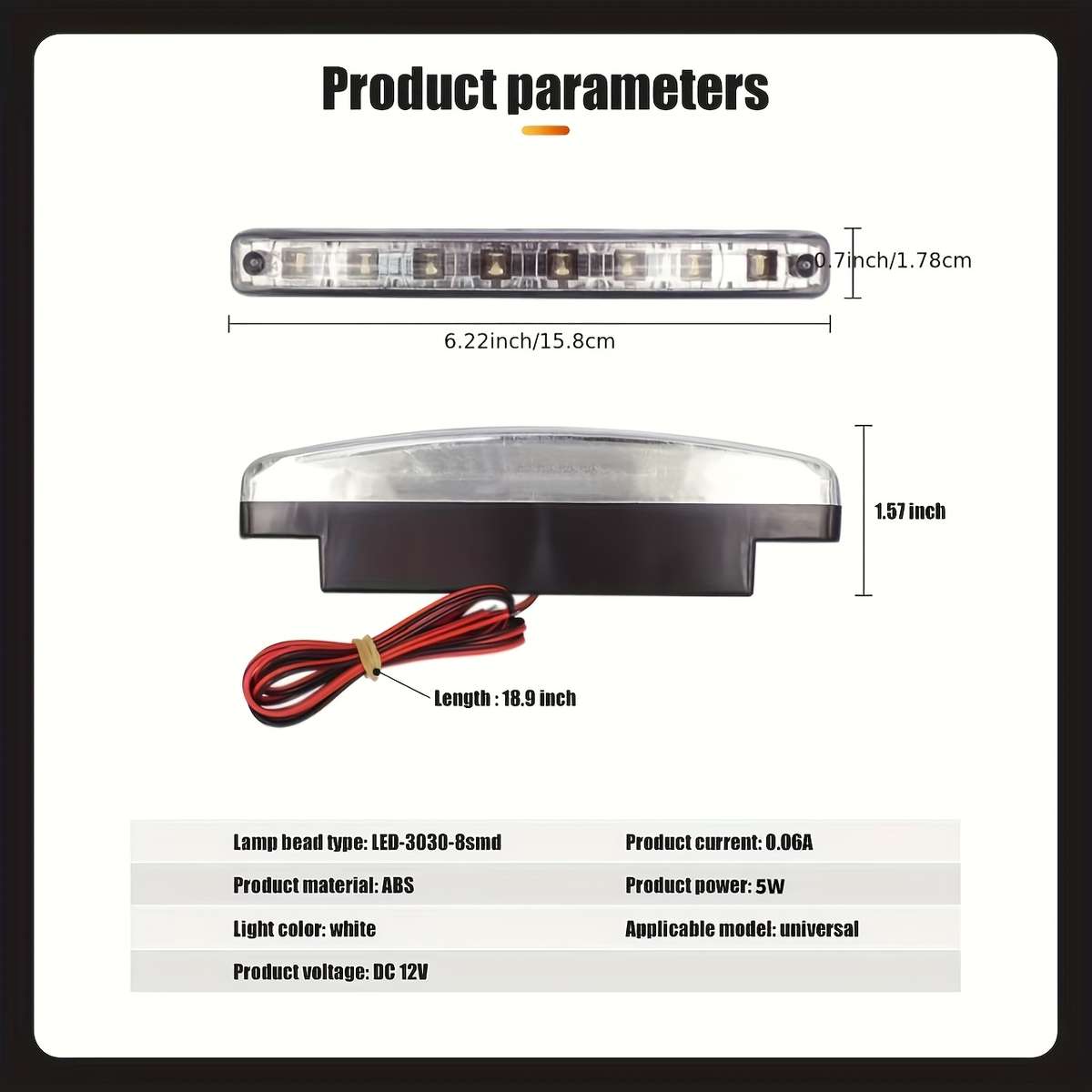 2Pcs LED Daylight Lights Car and Motorcycle LED Daylight Lights