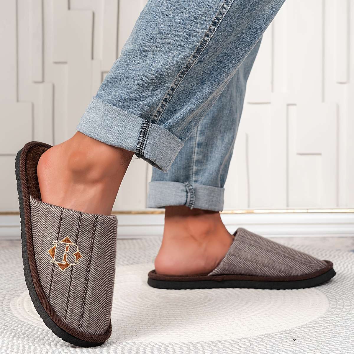 Cotton Slippers Color Navy Blue Sizeuk 9.5-10