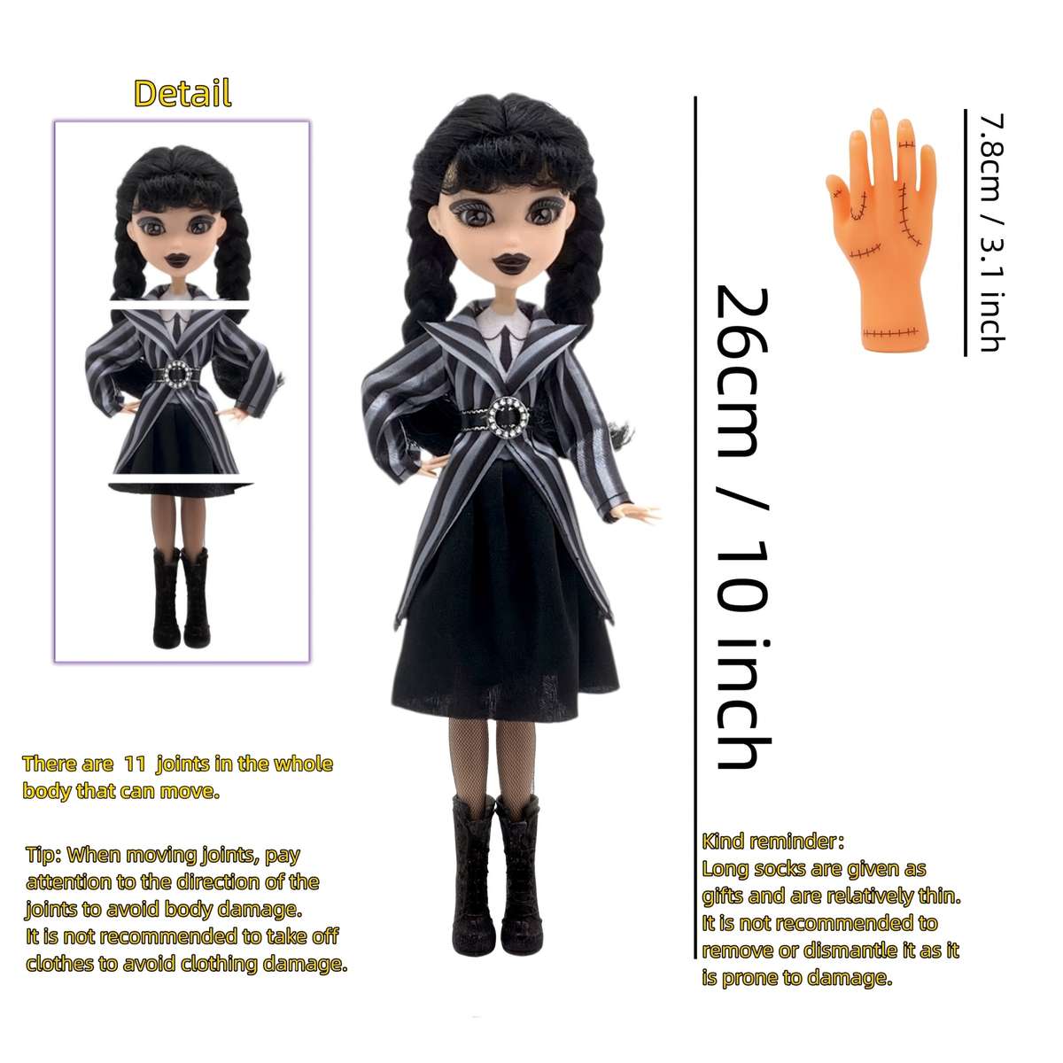 Toy Doll Style 25.4 cm H black dress