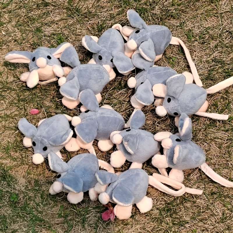 Plush Toyss Quantity 6pcs Gray Big Eared Mouse