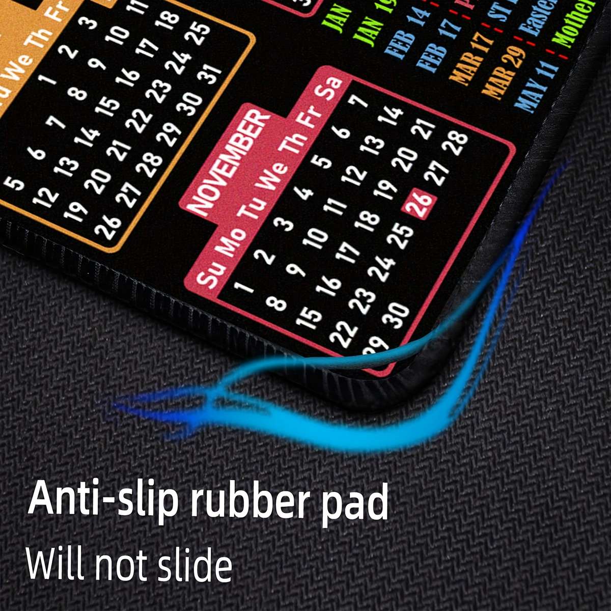Classic Comfortable 2026 Calendar Mouse Slip Rubber For Office Desk 24X20Cm