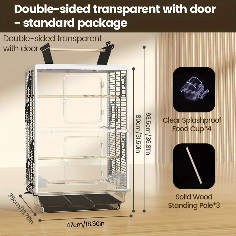 Birdcage Model Horizontal Wire Transparent Large Birdcage Pe18 1 Full Net