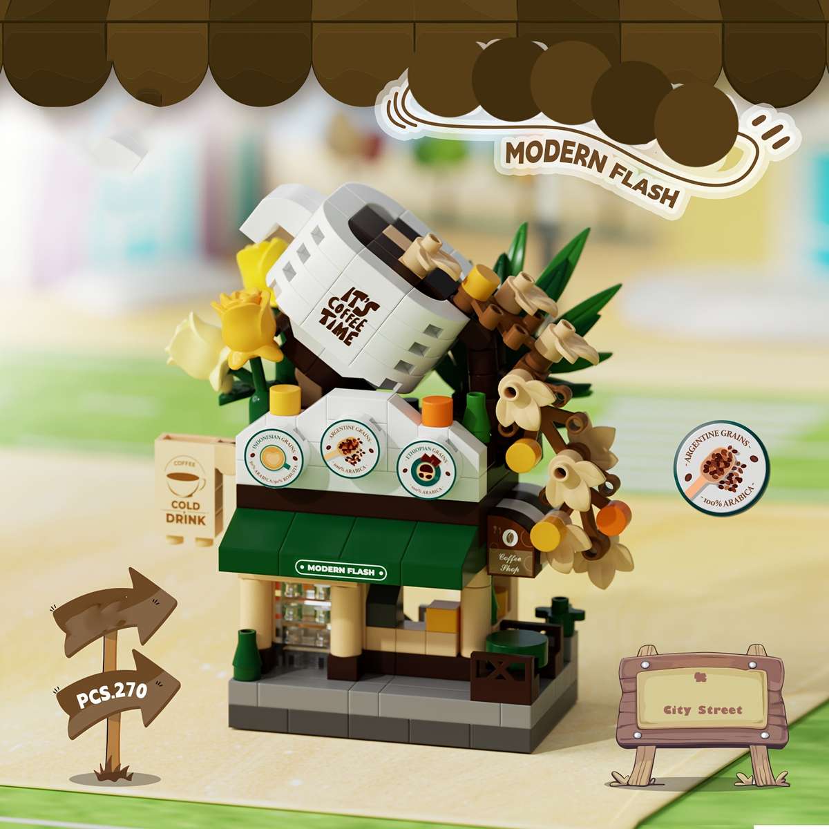 3D House Model Ornaments Style Bakery