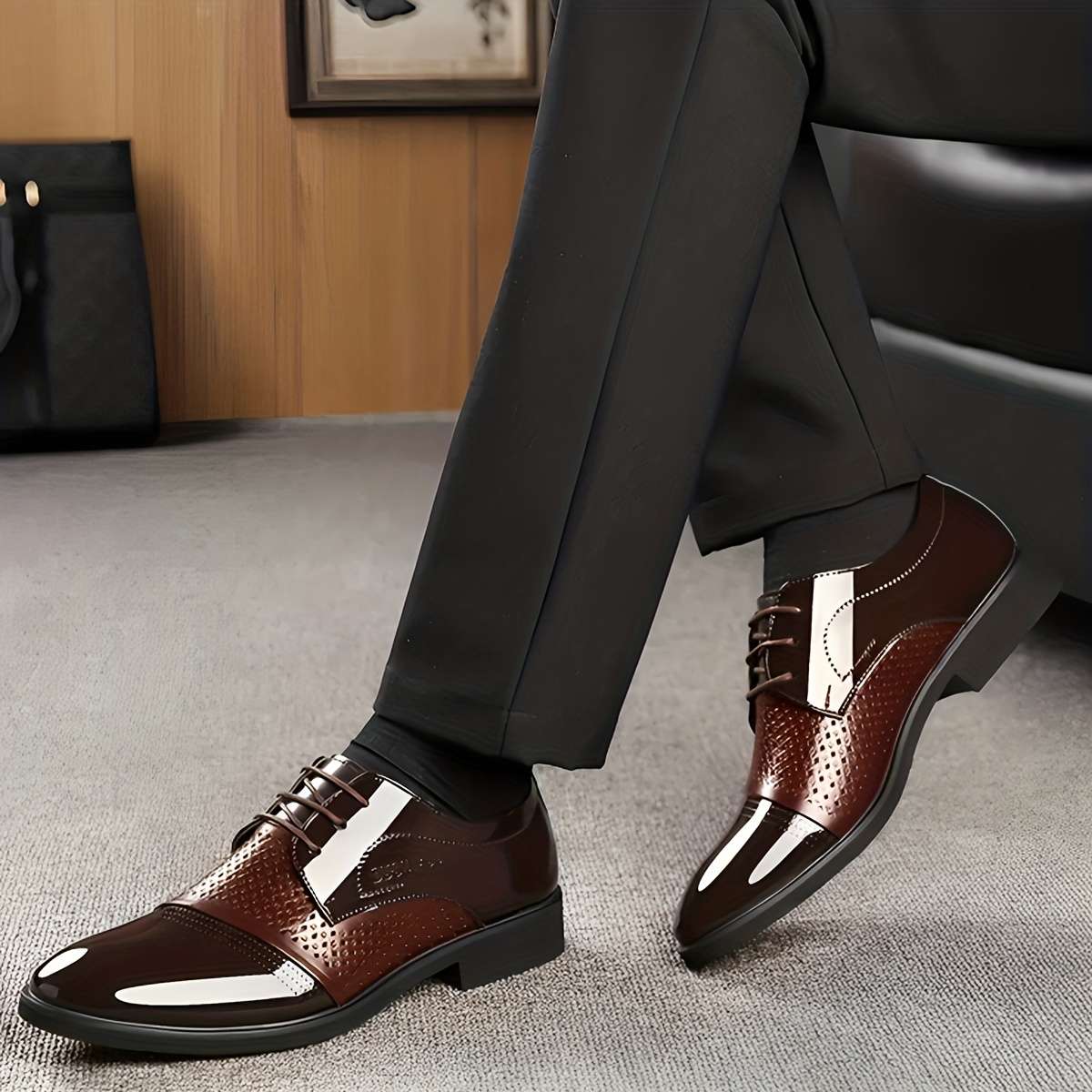 Mens Leather Shoes Color Dark Brown Sizeuk 10