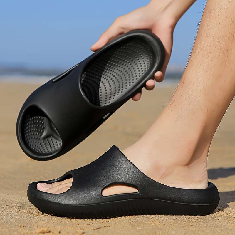 Men Slippers Summer Style Black Size Uk 7.5
