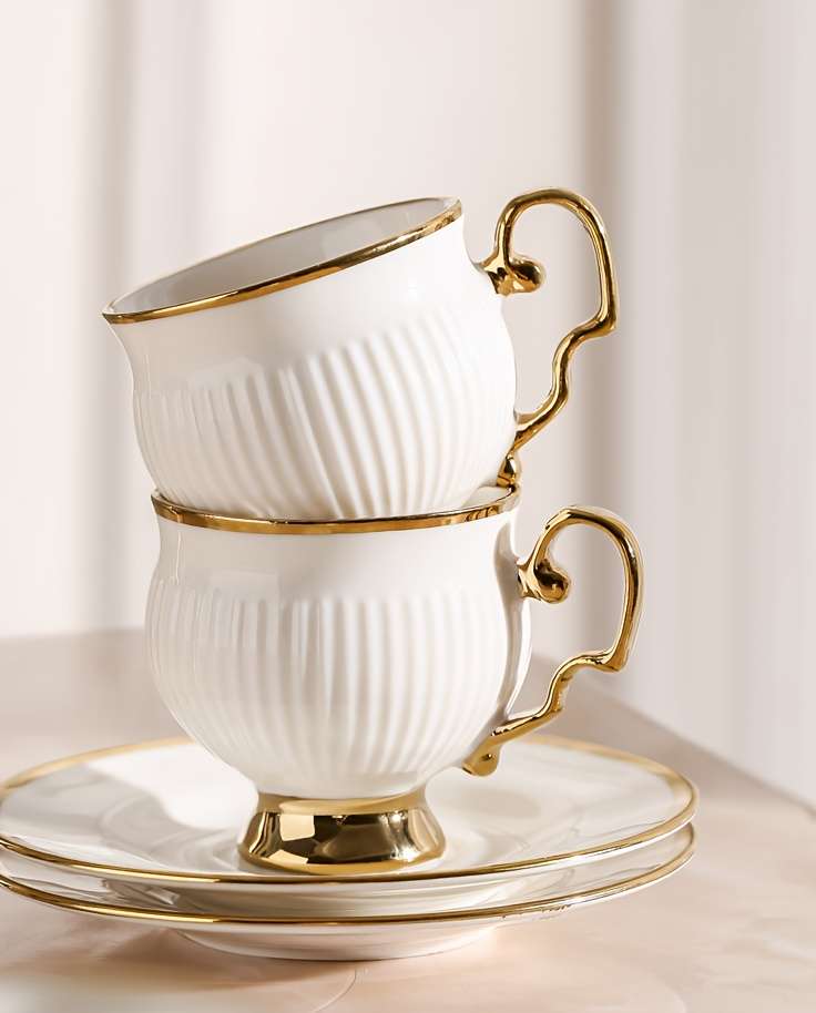 Water Cup Quantity 4 Cups   4 Saucers   Spoon