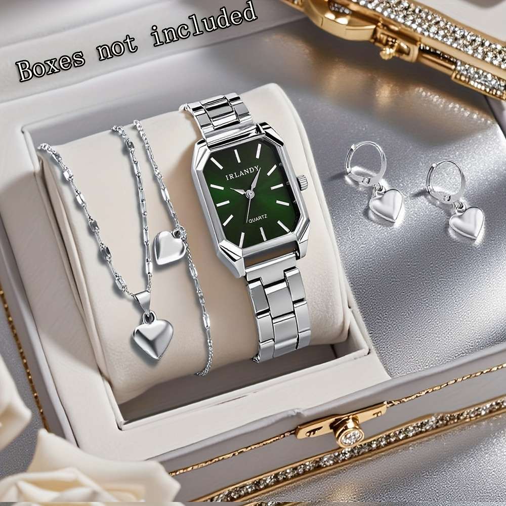 Pro Women Watch Heart Jewelry Silvery Black
