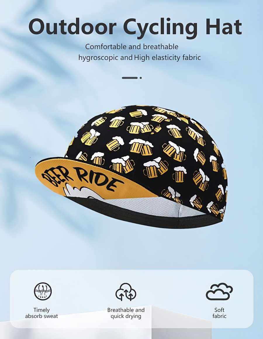 1pc Retro Beer Cycling Cap Road MTB Bicycle Hat Outdoor Sports Cap
