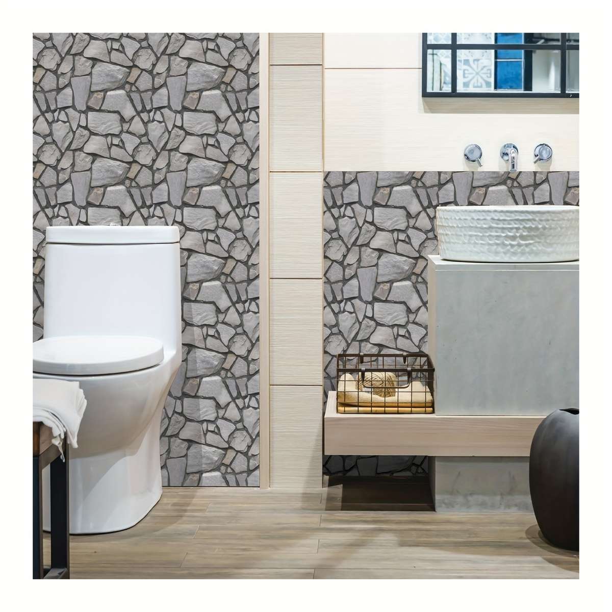 Wall Stickers Color Gray Stone Quantity80Pcs Paper Box Packaging