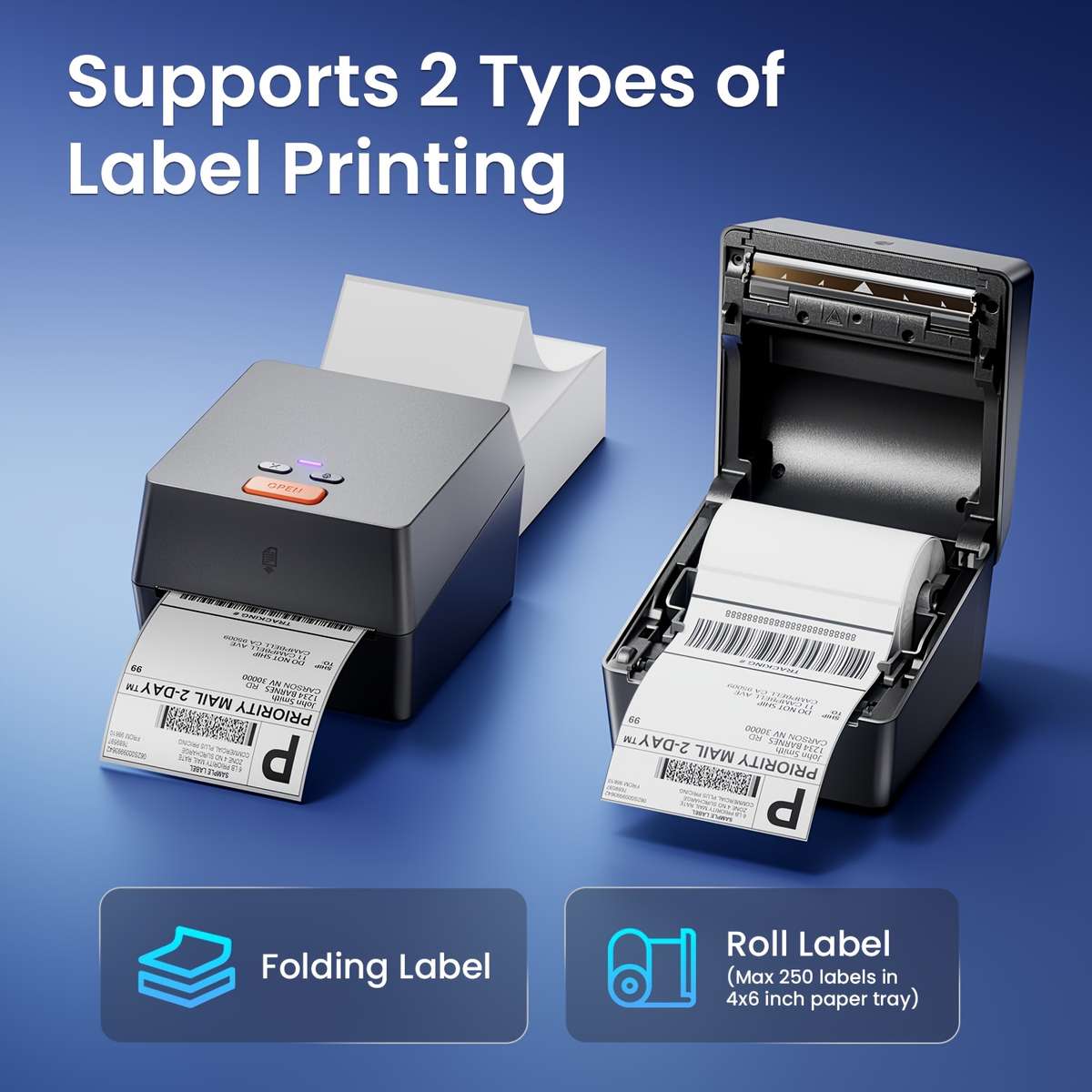 Printer Model Gray Printer  1 Roll Of 10.16X15.24Cm Thermal Labels