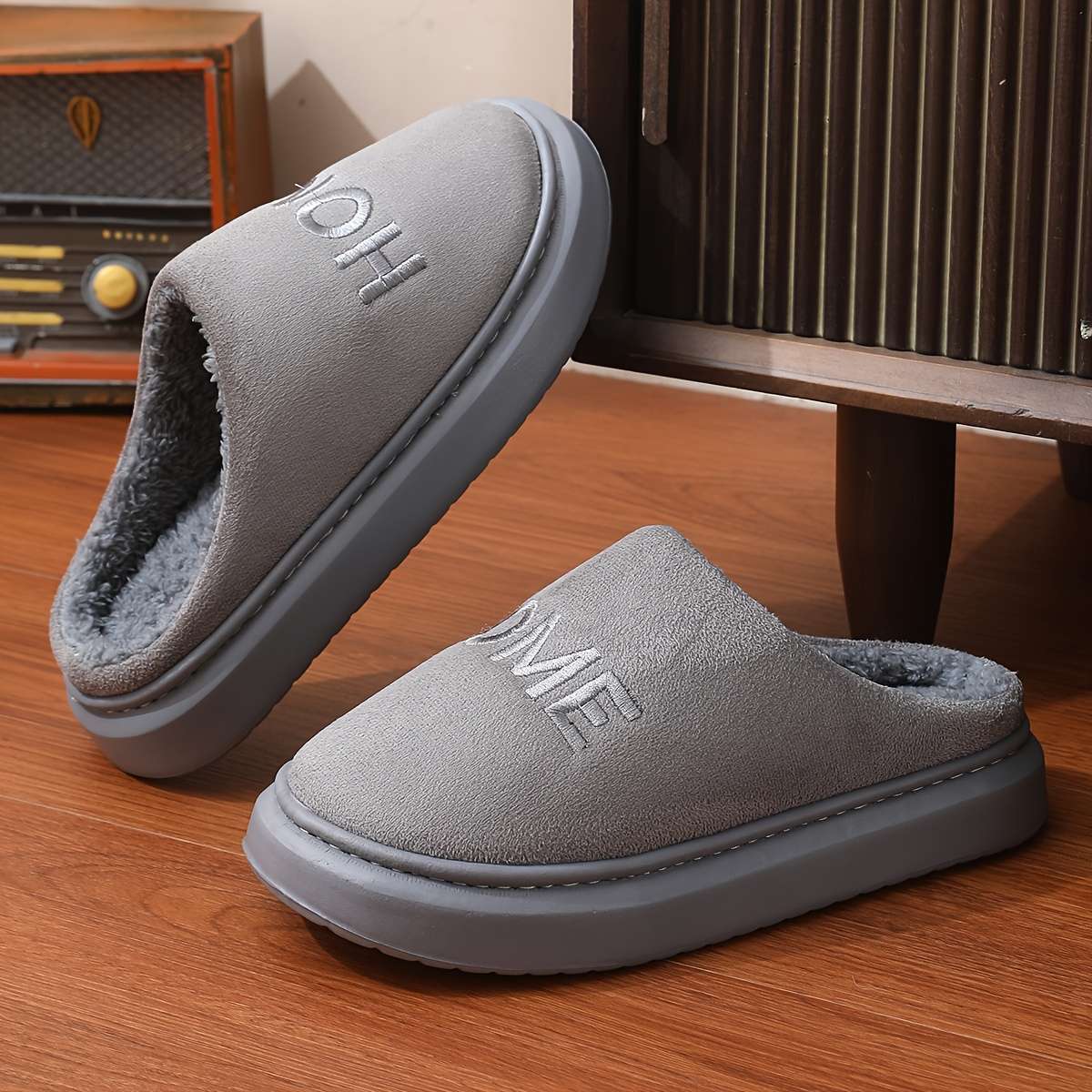 Cotton Slippers Color Grey Sizeuk 7.5-8