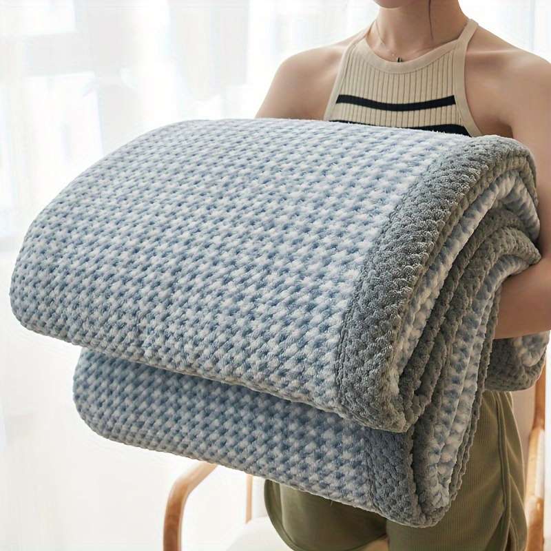 Blanket Small Checkered Blue Size 47..7.62Cm*200.15Cm