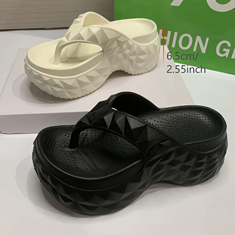 Ladies Summer Flip Flops White Uk 2.5-3