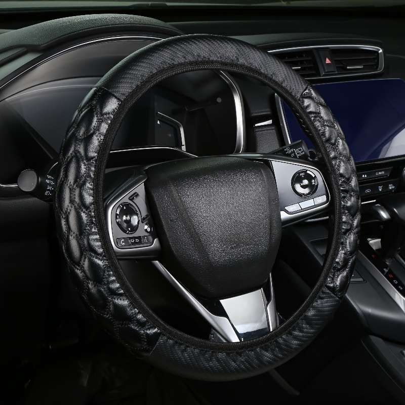 Car Steering Wheel Cover Black+White Line