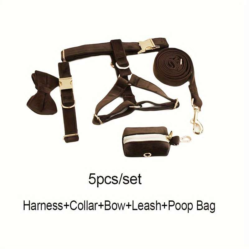 Dog Leash Color Dark Coffee 5Pcs Size M