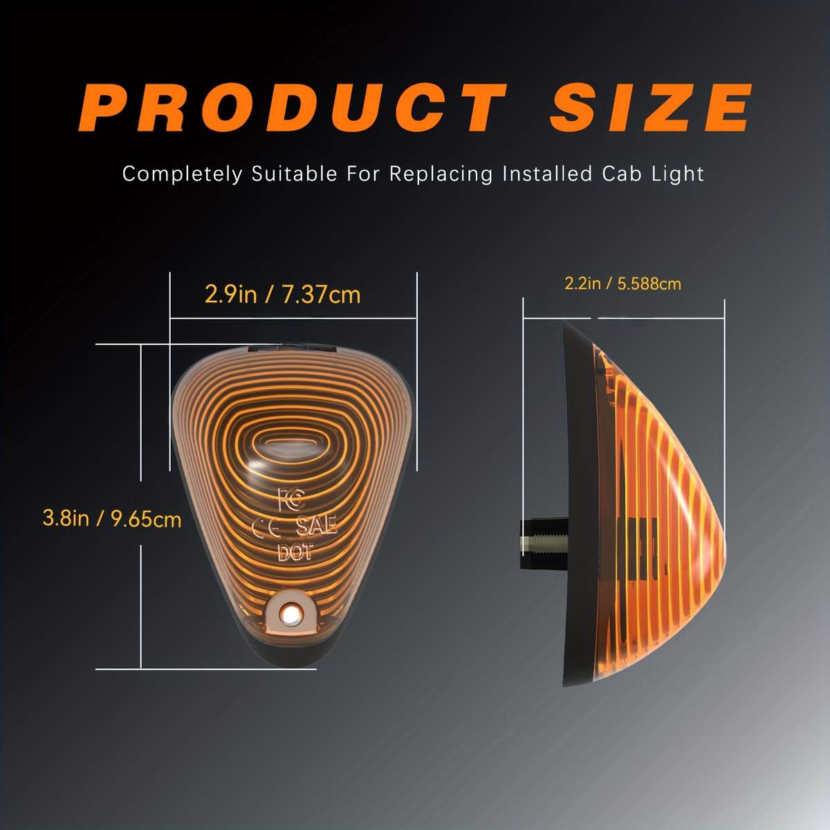 5pcs Amber Cab Marker Lights Plug And Play 360 degree lighting Compatible for Ford F1