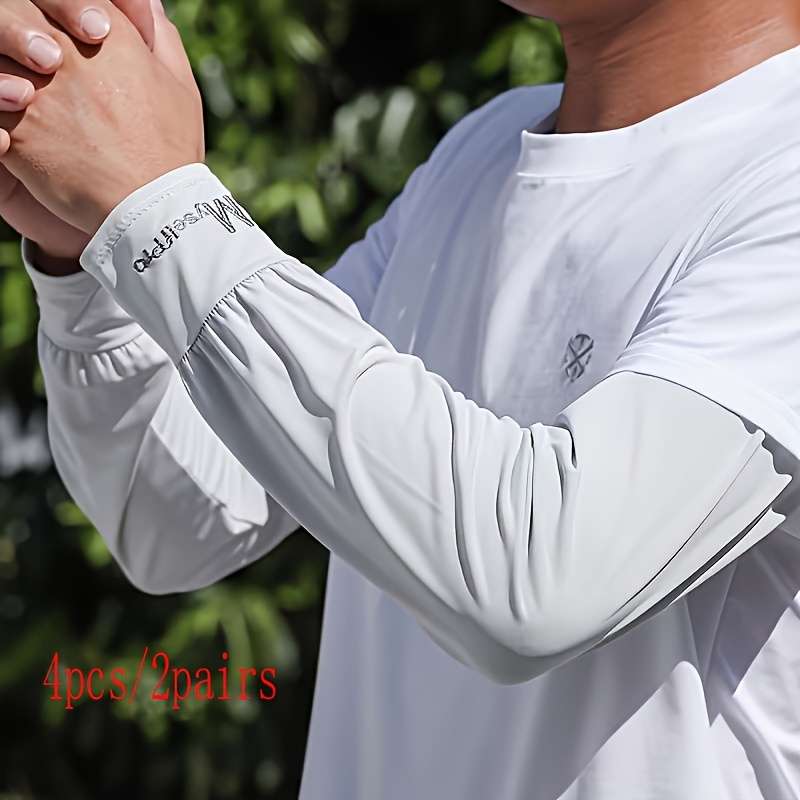 Sunscreen Sleeves Color 4Pcs Light Gray