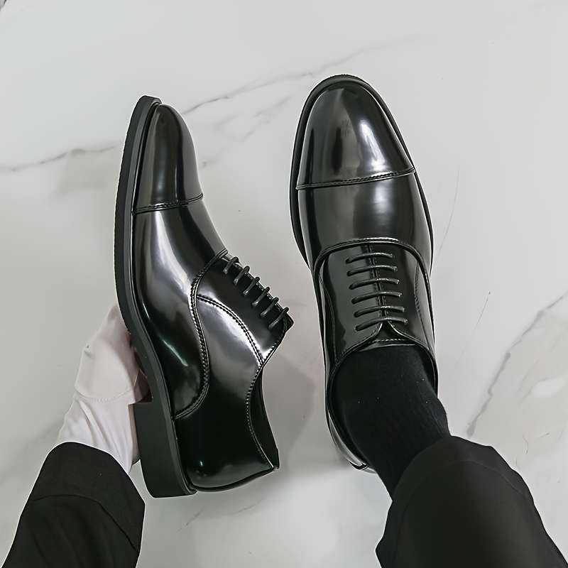Mens Leather Shoes Color Black Sizeuk 5.5