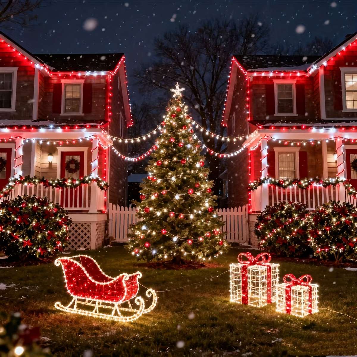 Christmas Lights Red Green Size 100Leds