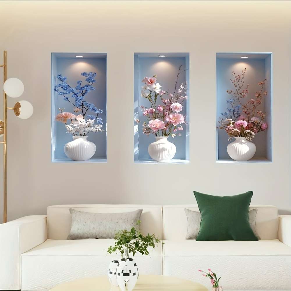 Modern Easy Install Luxury Floral Wall Decals Self Adhesive Wallpaper Living