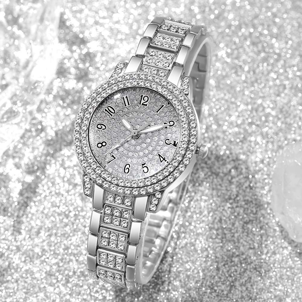 Classic Women Quartz Watch Rhinestone Heart Jewelry Alloy Dial 3