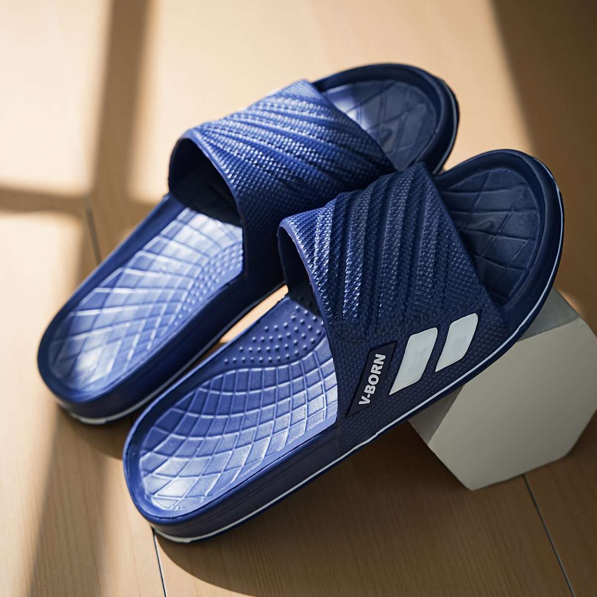 Men Slippers Summer Style Blue Size Uk 7