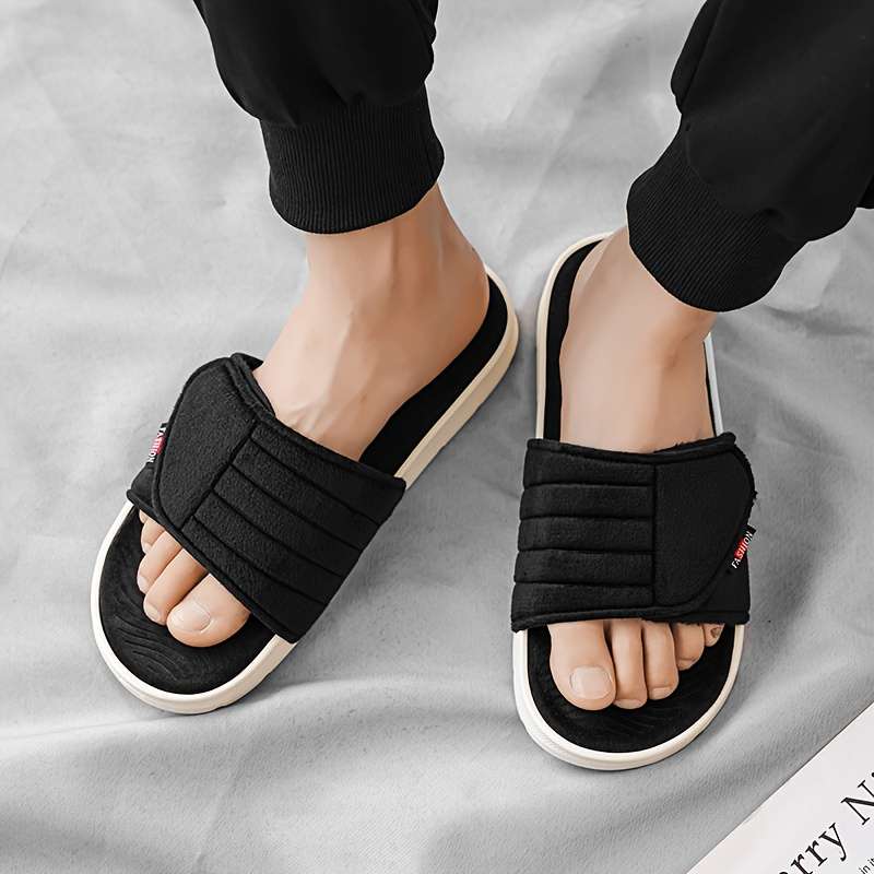 Men Slippers Summer Style Black Size Uk 7