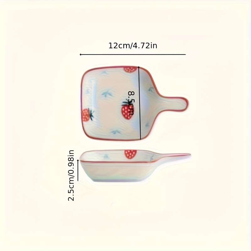 Bowl Color Strawberry Pattern