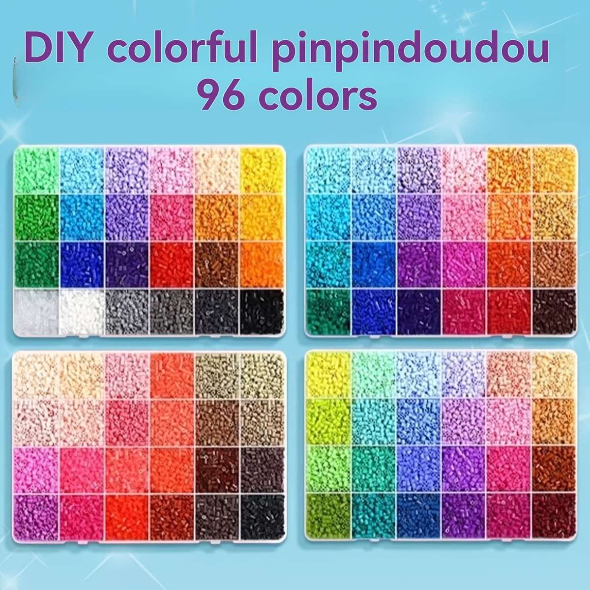 Perler Bead Set 96 Color Refill 4 Boxes Random Colors No Repeats